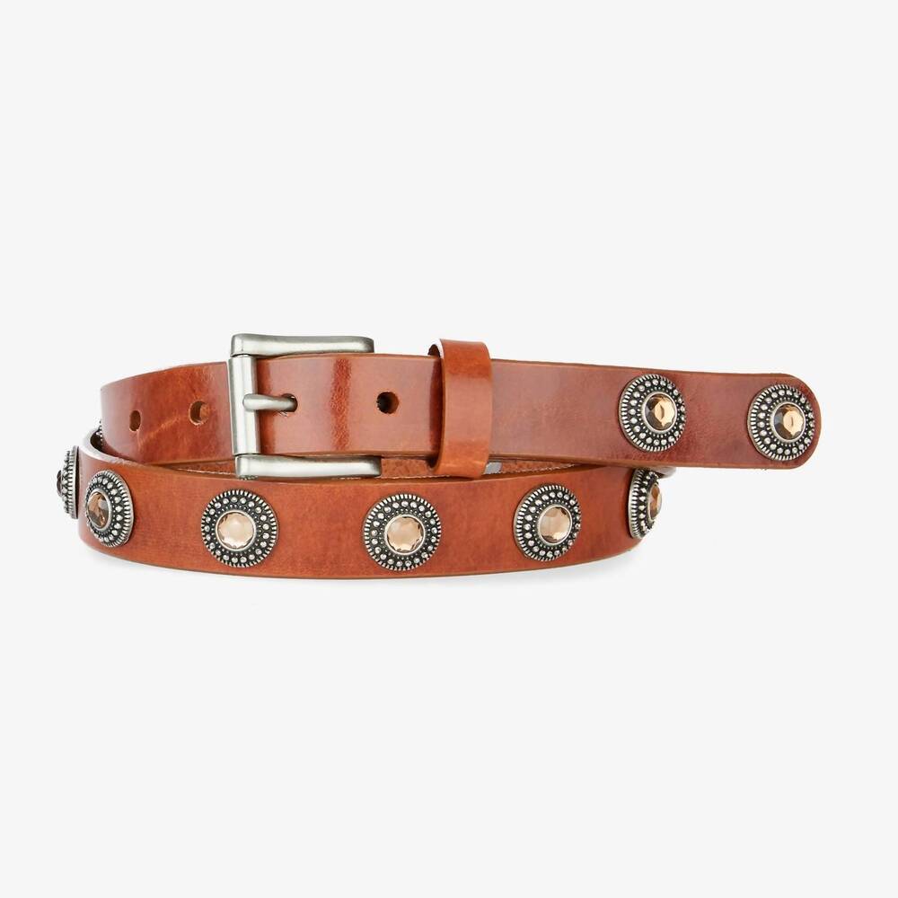 NEW BRAVE LEATHER women's gaani bridle leather belt in brandy